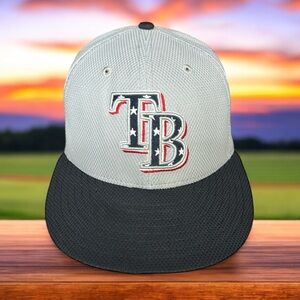 Tampa Bay Rays New Era 59Fifty Gray USA Independence Day Patriotic Fitted Hat